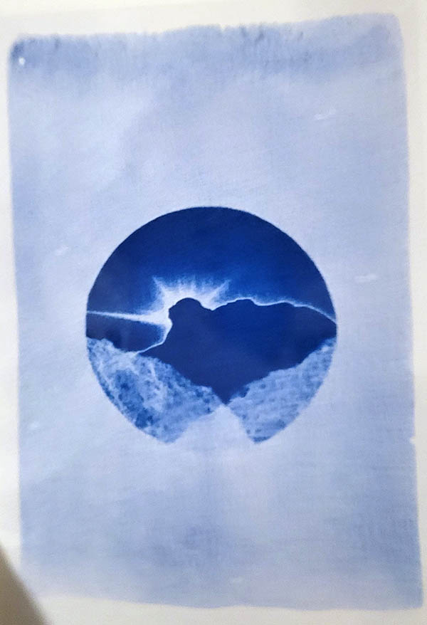 Cyanotype print of Lion Rock